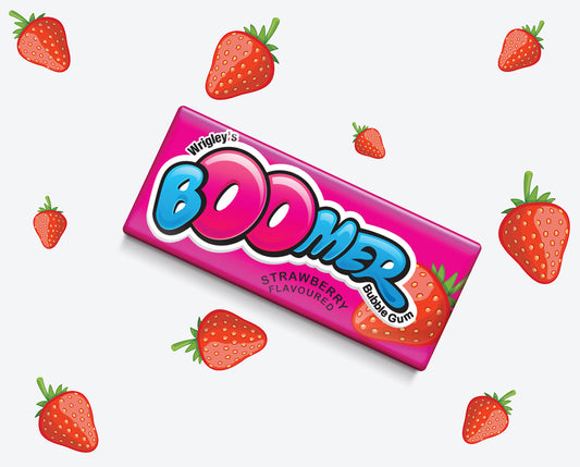 Boomer Chewing Gum Strawberry flavour - Pack of 10