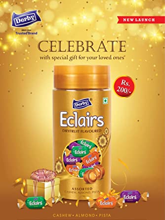 Eclairs Dryfruit Flavour Assorted - Pack of 10